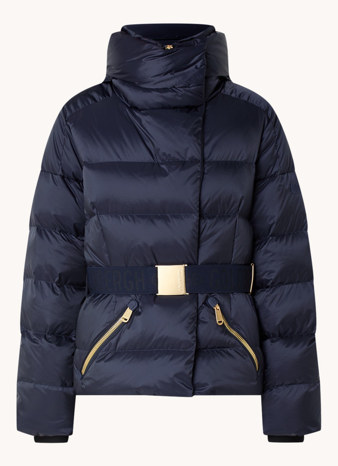 Goldbergh Bea ski-jas met ceintuur en ritszakken - voorkant 5 donkerblauw