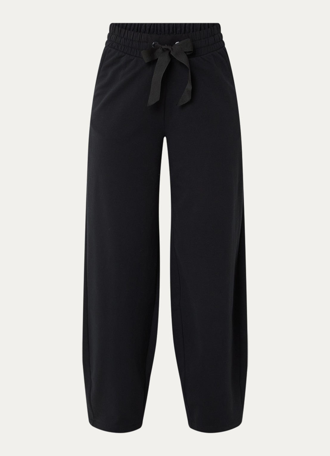 Goldbergh Bellario high waist wide fit joggingbroek met steekzakken - voorkant 2 zwart