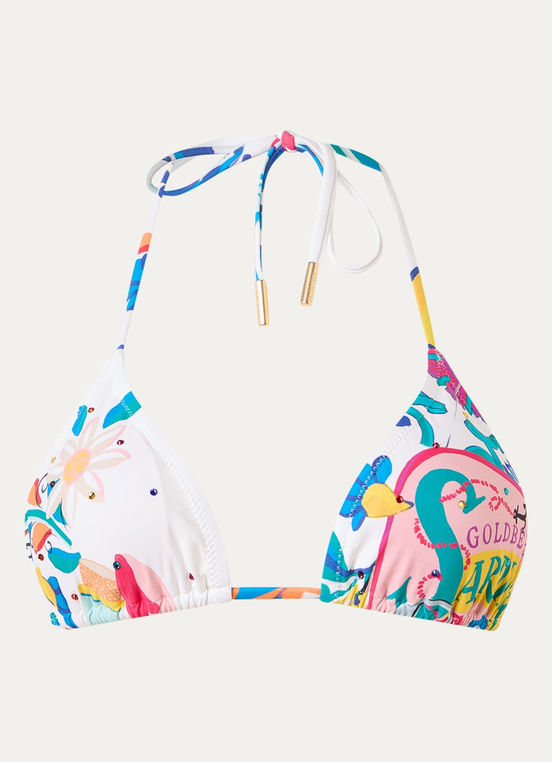 Goldbergh Caprella triangel bikinitop met uitneembare vulling - voorkant 4 gebroken wit