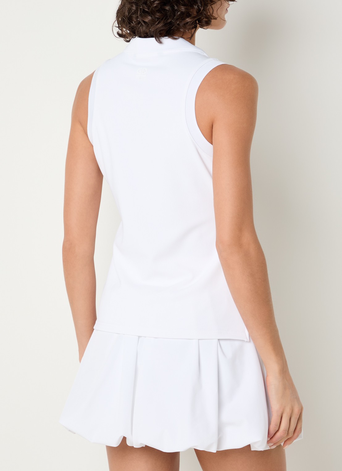 Goldbergh Caroline top met ribstructuur en polokraag - achterkant 4 wit