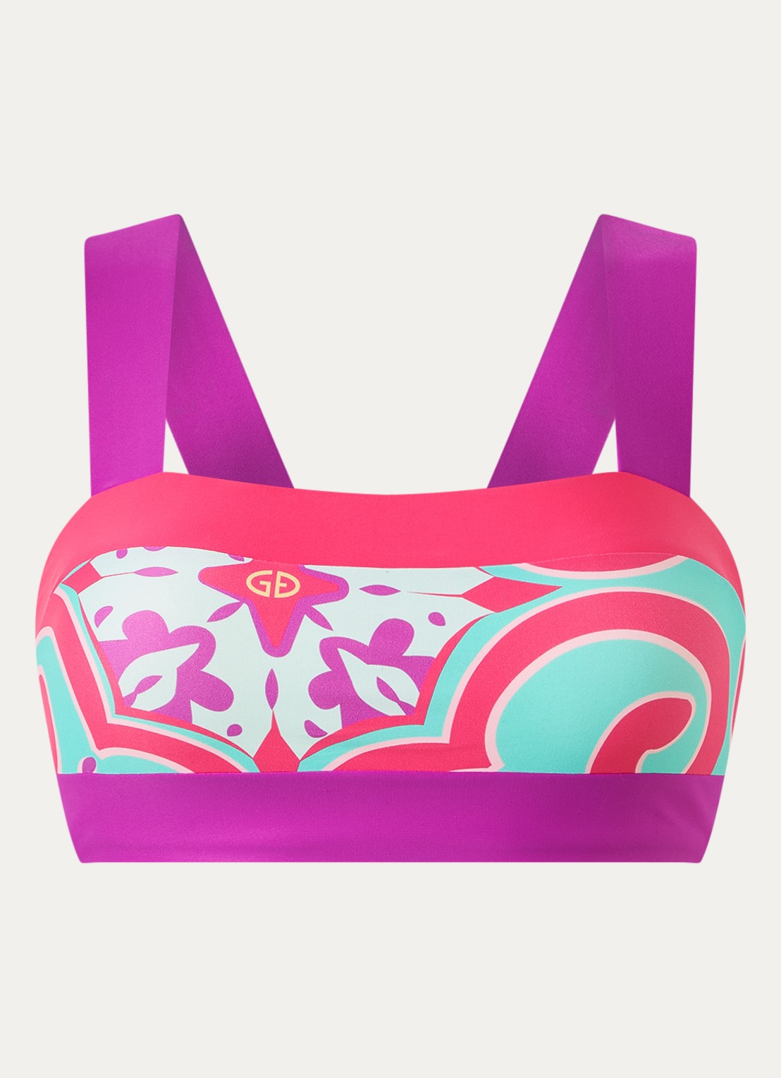 Goldbergh Cassandra bandeau bikinitop met uitneembare padding - voorkant paars