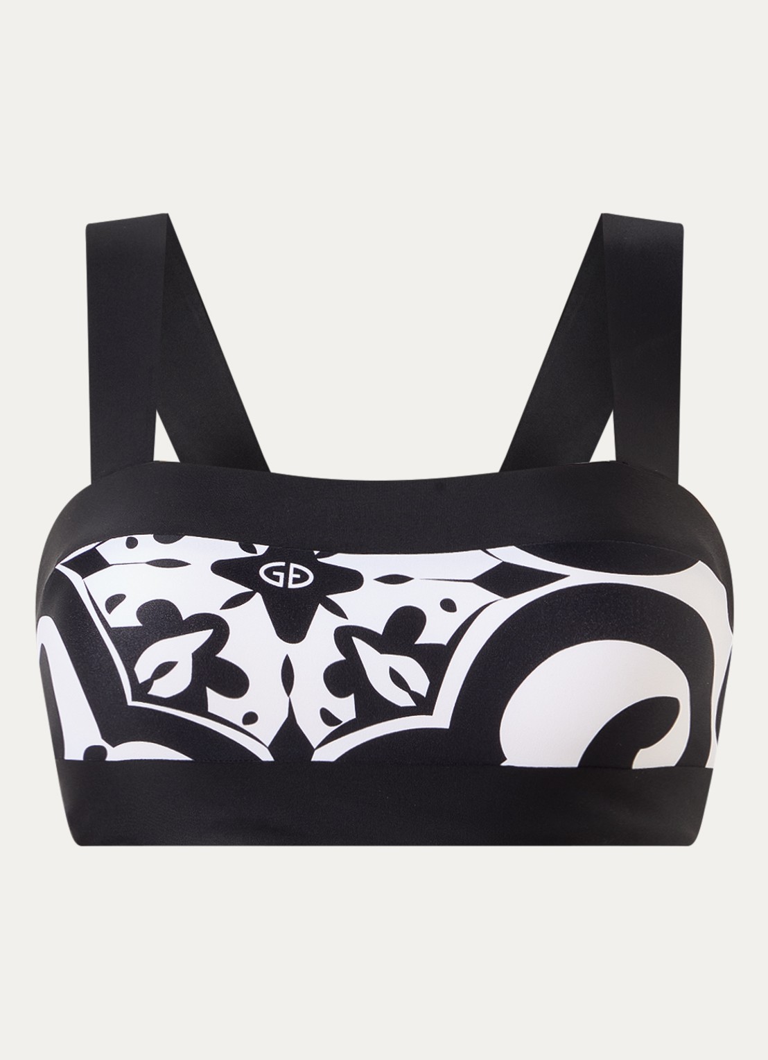 Goldbergh Cassandra bandeau bikinitop met uitneembare padding - voorkant zwart