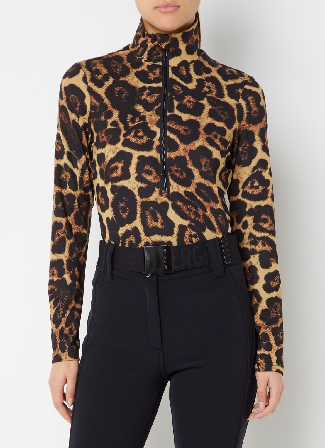 Goldbergh Cathy ski body met panterprint - detail beige