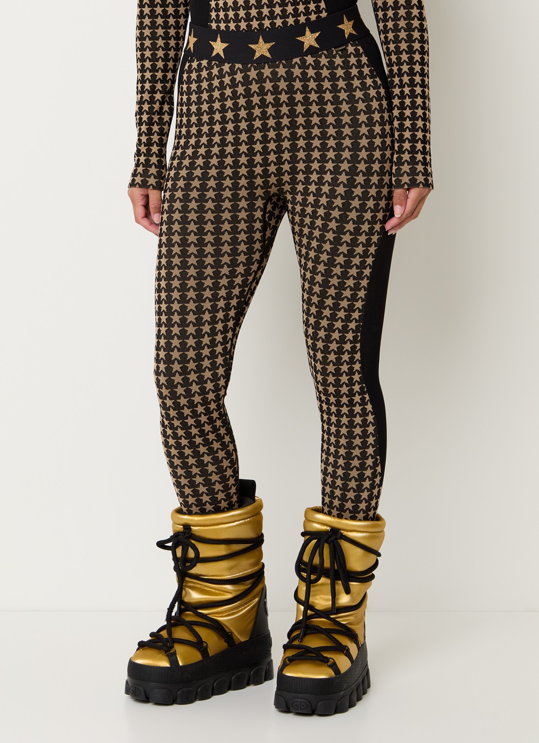 Goldbergh Celeste high waist legging met print - detail 4 zwart