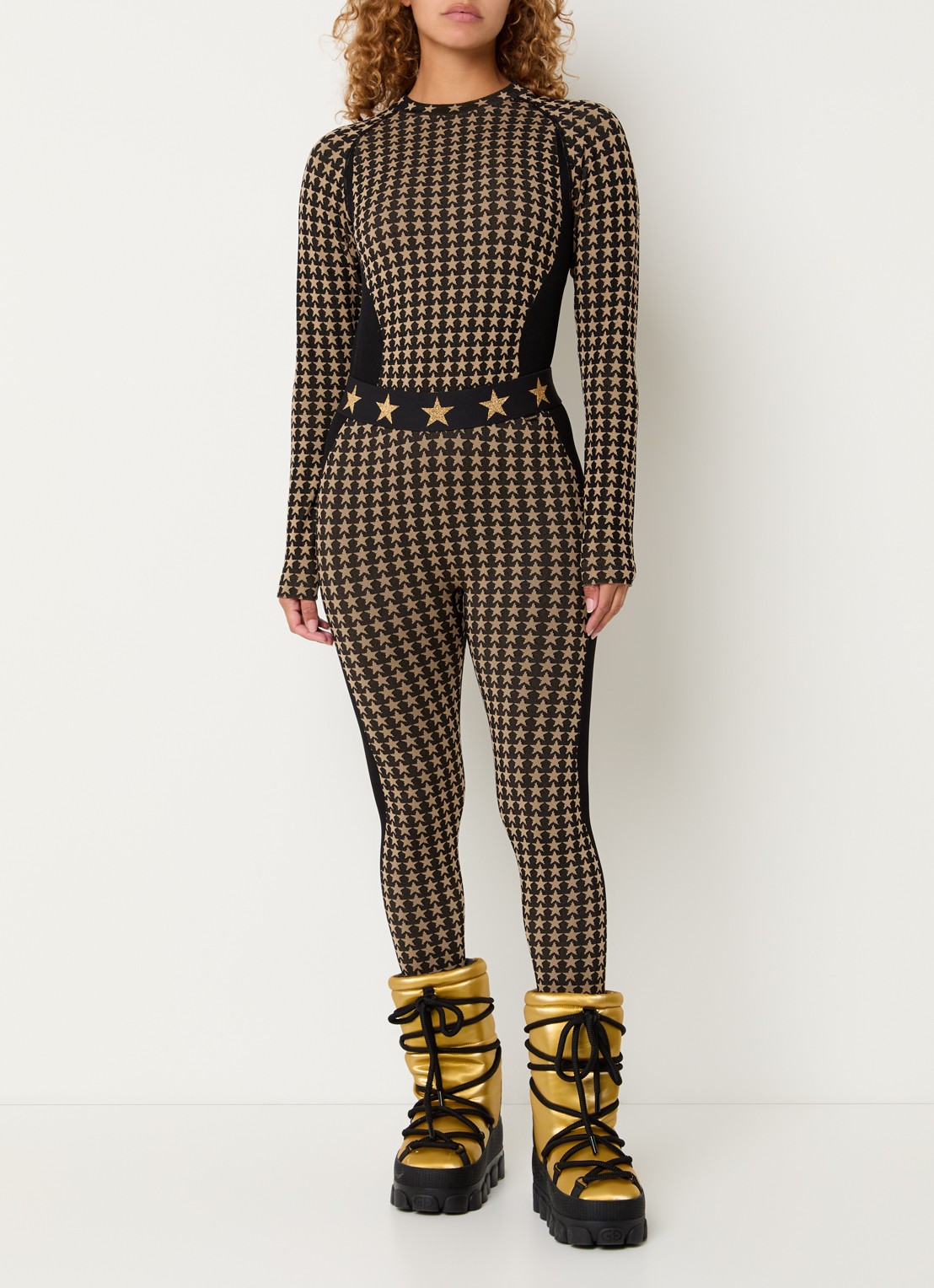 Goldbergh Celeste high waist legging met print - voorkant 3 zwart