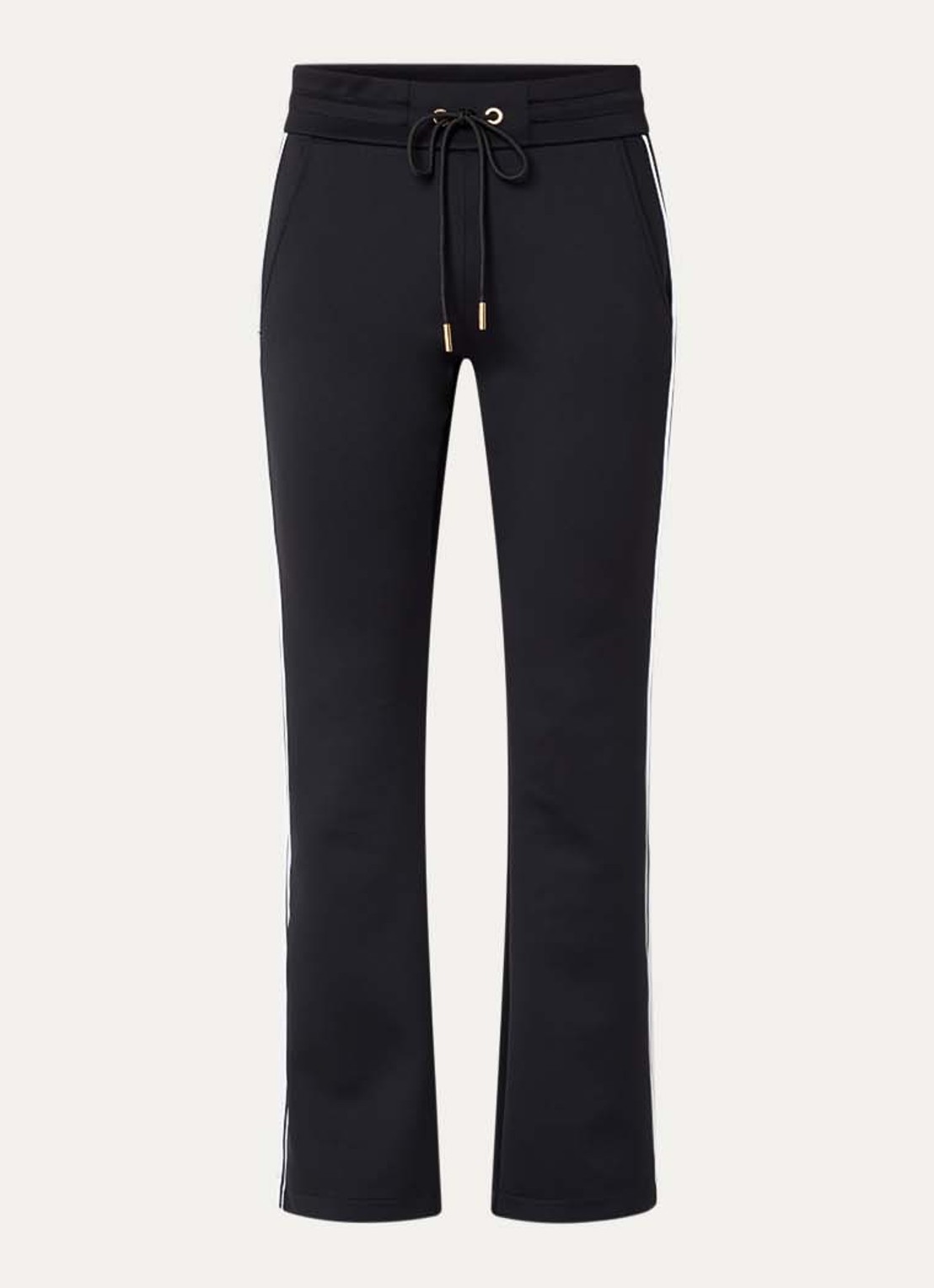 Goldbergh Elio high waist flared joggingbroek - voorkant 3 zwart