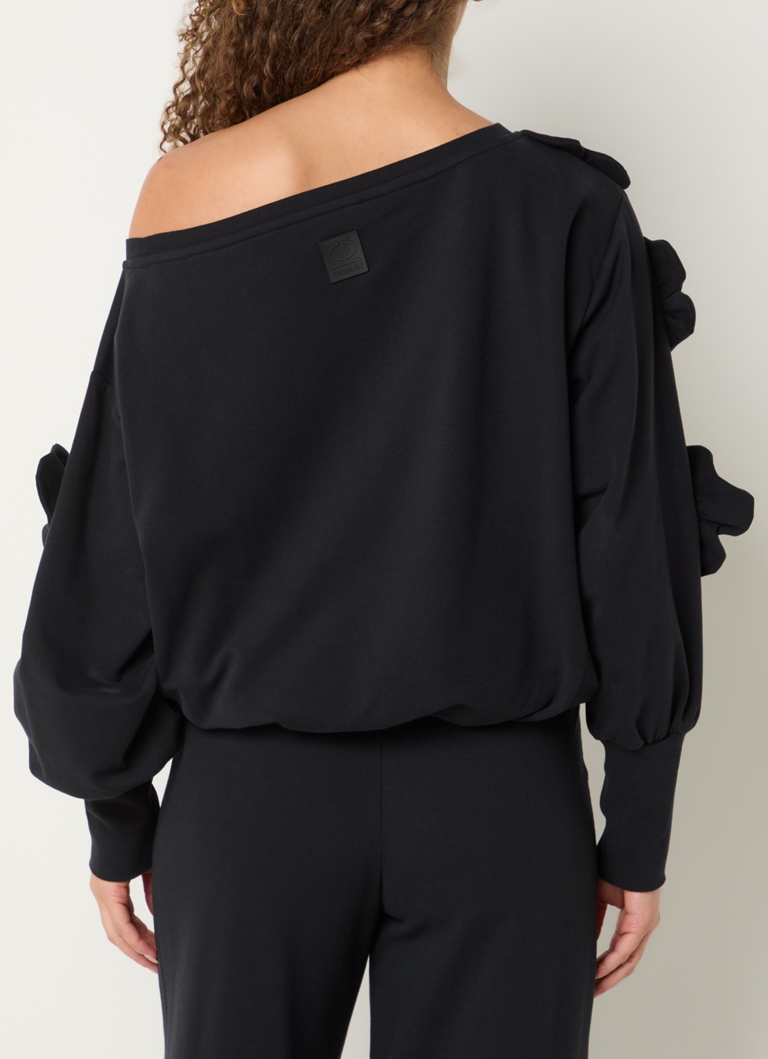 Goldbergh Fiorenzo sweater met applicatie - achterkant 3 zwart