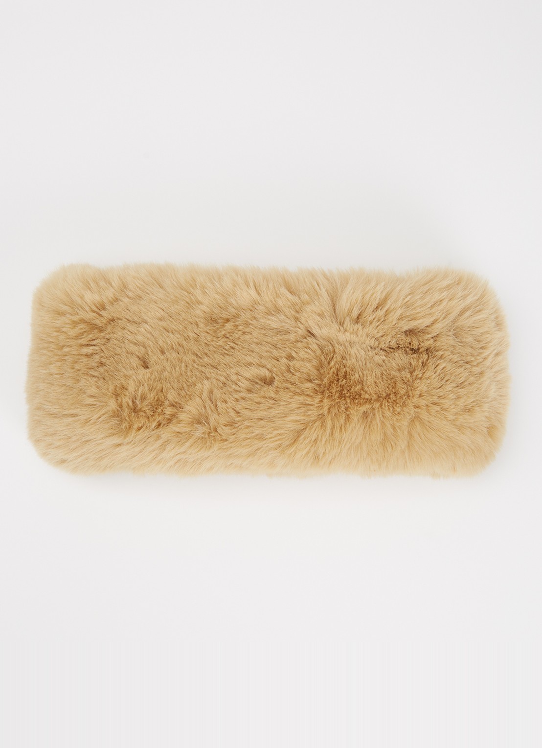 Goldbergh Froid Fluffy hoofdband van imitatiebont  - voorkant beige