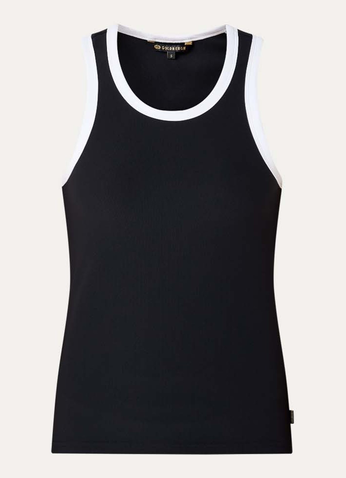 Goldbergh Gabrielle tanktop met ronde hals - voorkant zwart