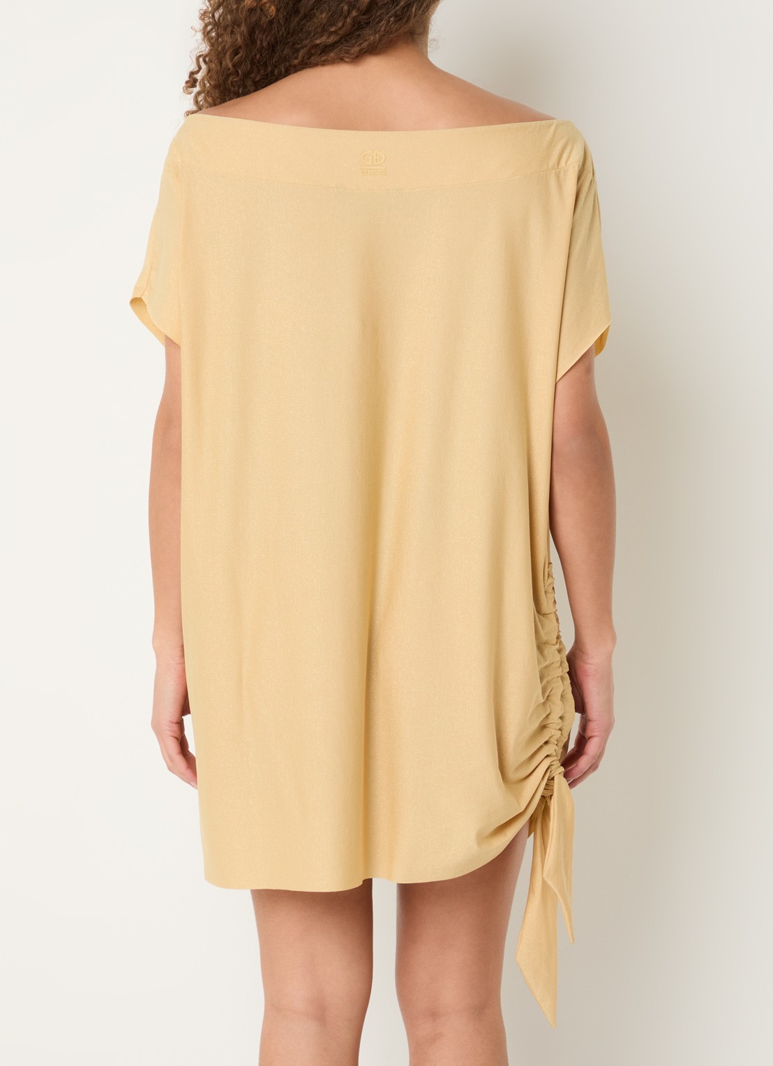 Goldbergh Leone mini jurk met lurex en gestrikt detail - achterkant 2 goud