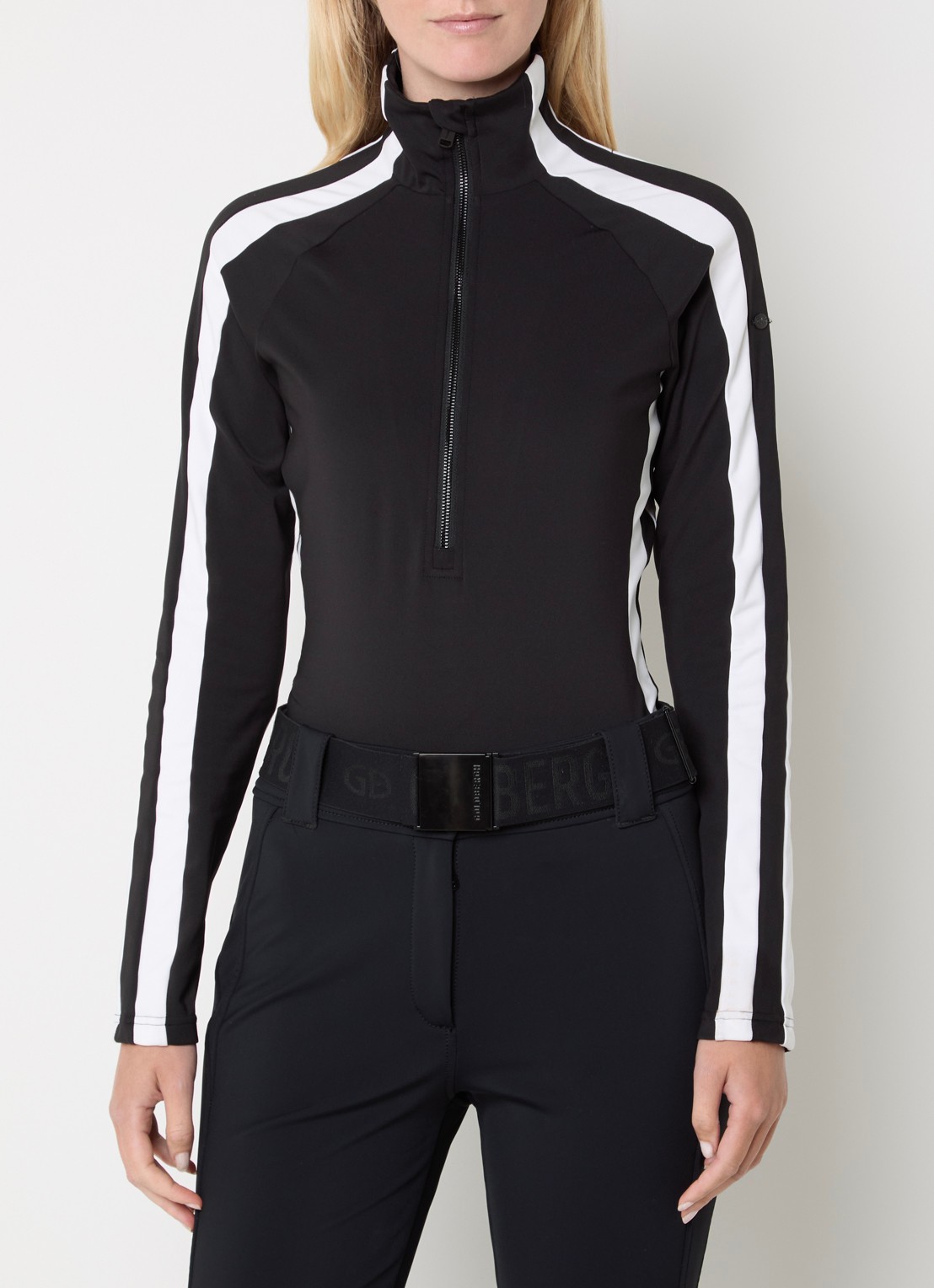 Goldbergh Maeve skipully met opstaande kraag - detail zwart
