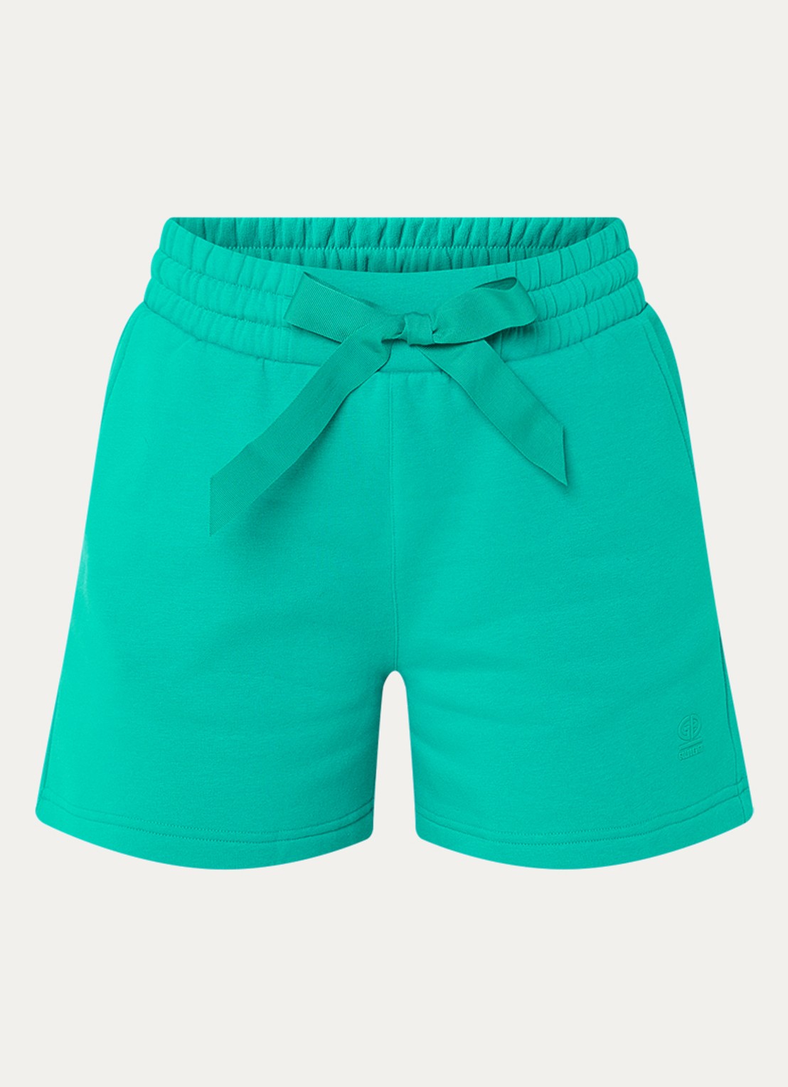Goldbergh Nice high waist straight fit korte broek met steekzakken - voorkant 2 turquoise
