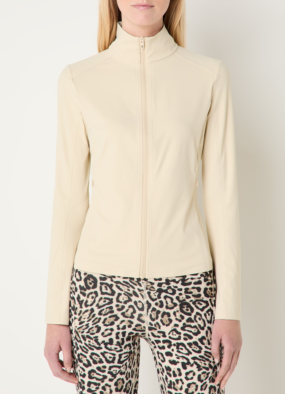 Goldbergh Noella jack met ritszakken - detail creme