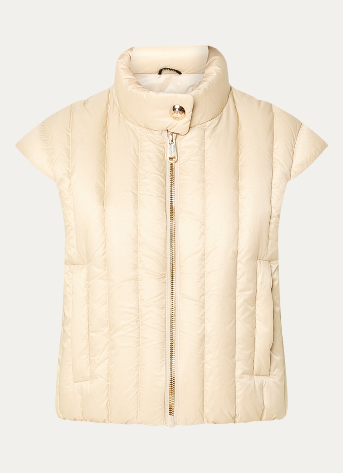 Goldbergh Orata gewatteerde bodywarmer met ritszakken - voorkant 2 creme