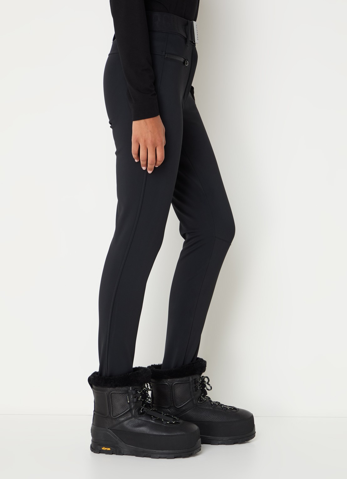 Goldbergh Paris high waist slim fit skibroek met ceintuur - detail 5 zwart