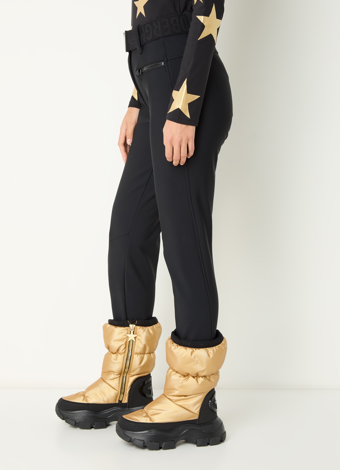 Goldbergh Paris high waist slim fit skibroek met ceintuur - detail 8 zwart