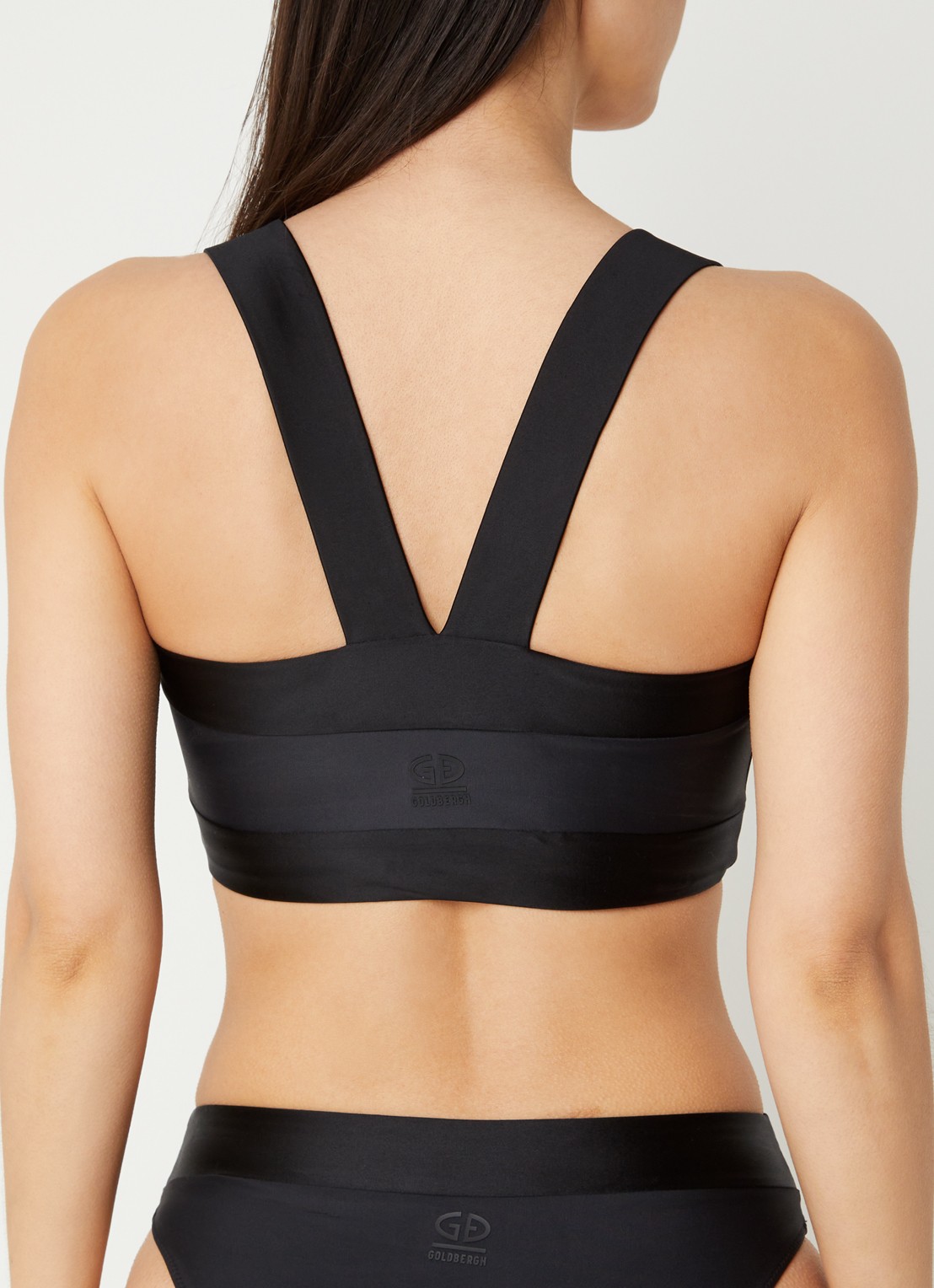 Goldbergh Plonge bandeau bikinitop met uitneembare vulling - achterkant 5 zwart