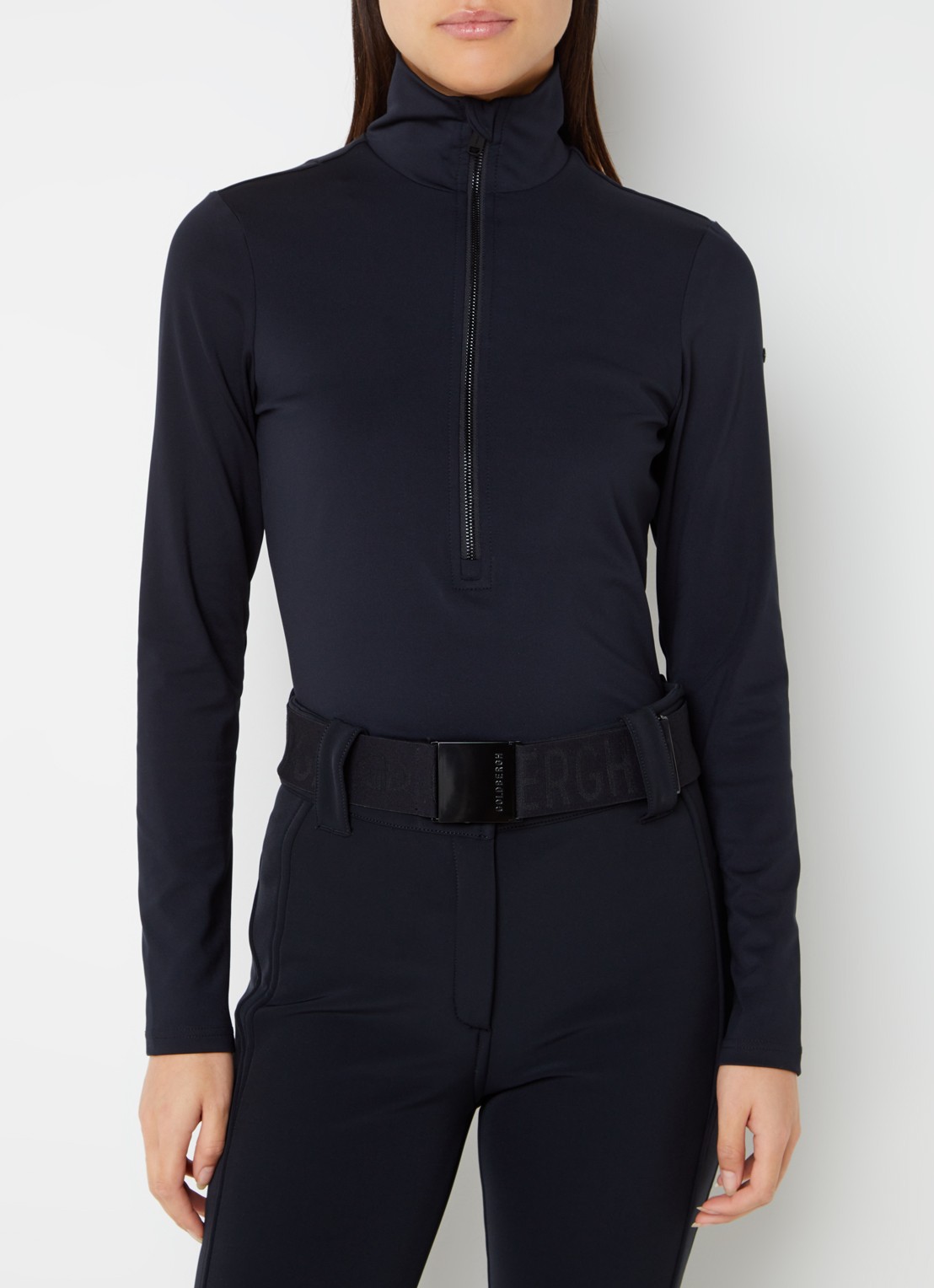 Goldbergh Poppy ski body met halve rits - detail zwart