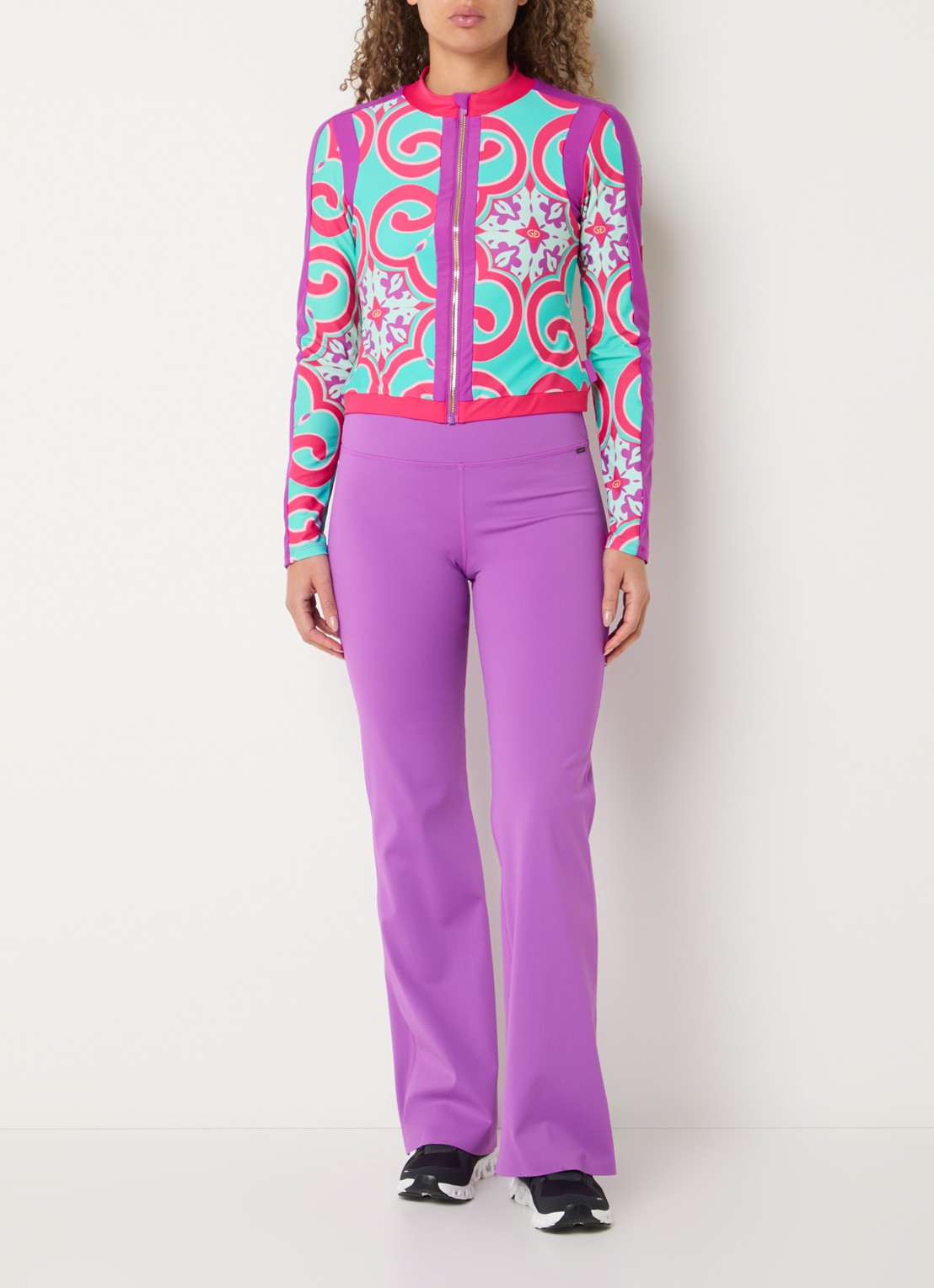 Goldbergh Rafaella sweatvest met print - voorkant 2 turquoise