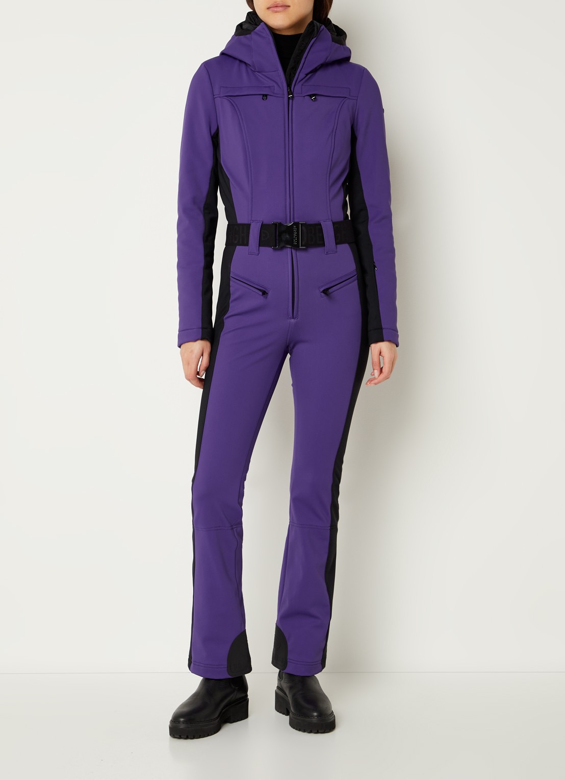 Goldbergh Softshell skipak met capuchon - detail 6 aubergine