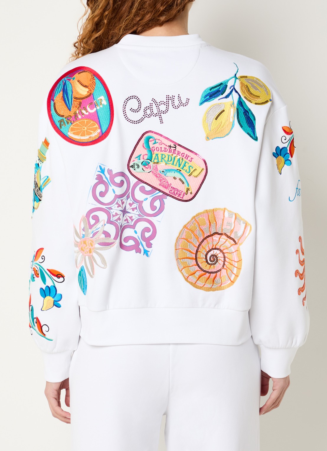 Goldbergh Sweater met front- en backprint - achterkant 4 wit