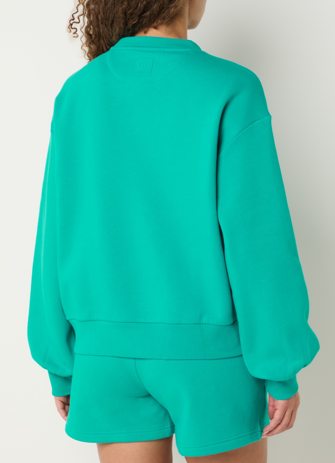 Goldbergh Sweater met logo - achterkant turquoise