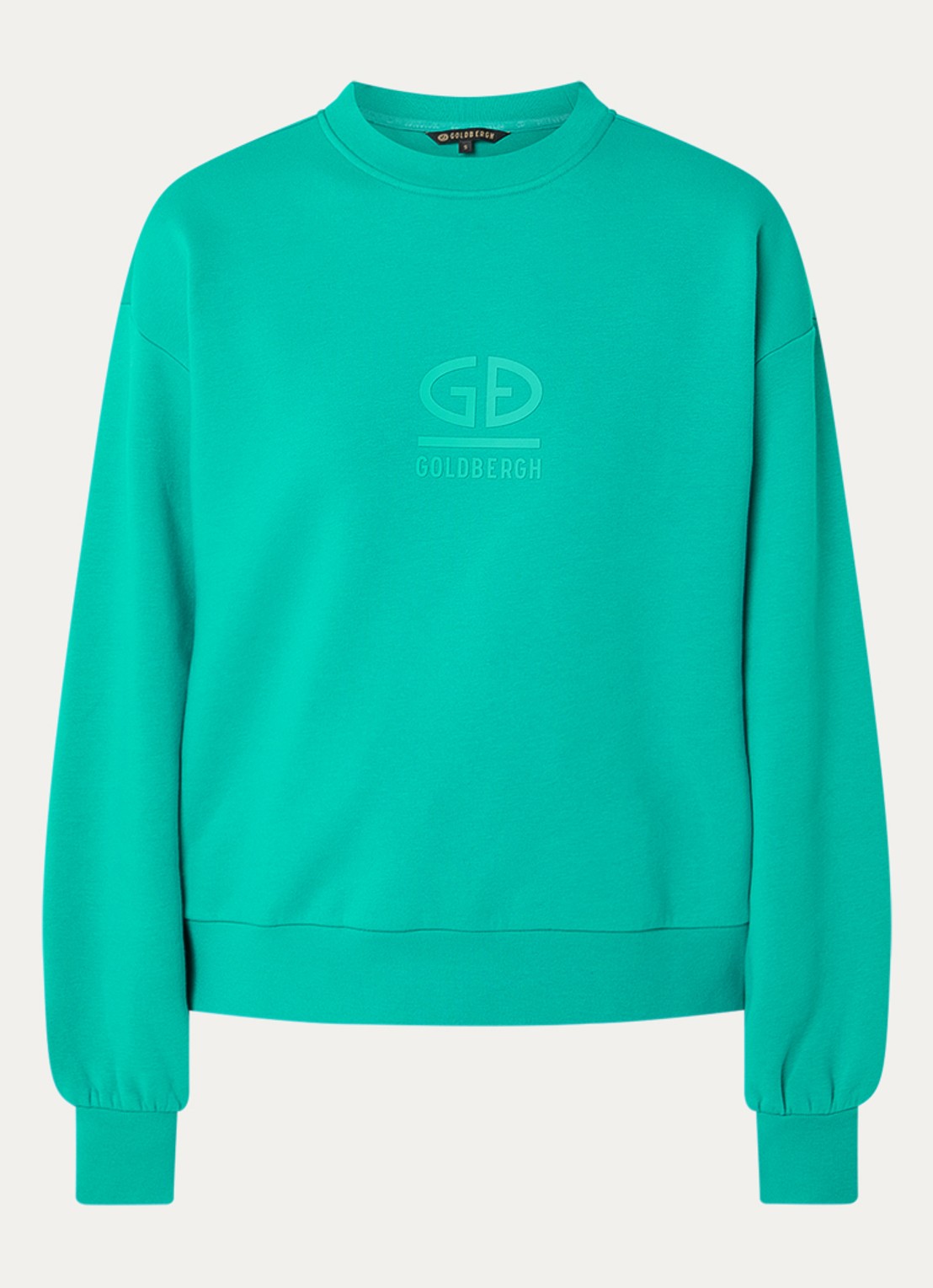 Goldbergh Sweater met logo - voorkant 2 turquoise