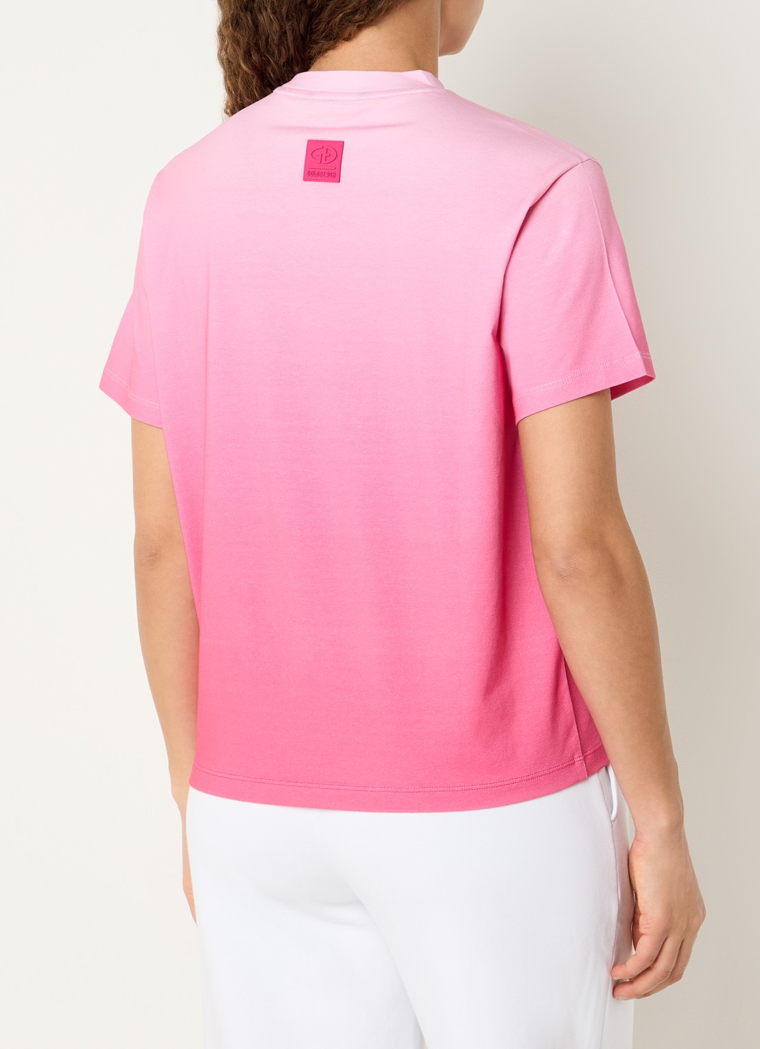 Goldbergh T-shirt met logo en print - achterkant donkerroze