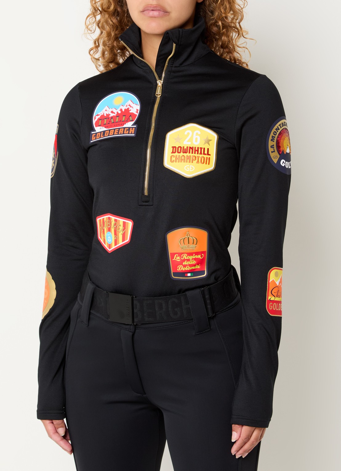 Goldbergh Triumph skipully met logoprint - detail 3 zwart