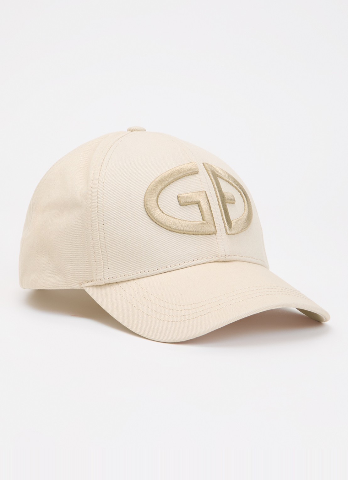 Goldbergh Valencia pet met logoborduring - voorkant beige