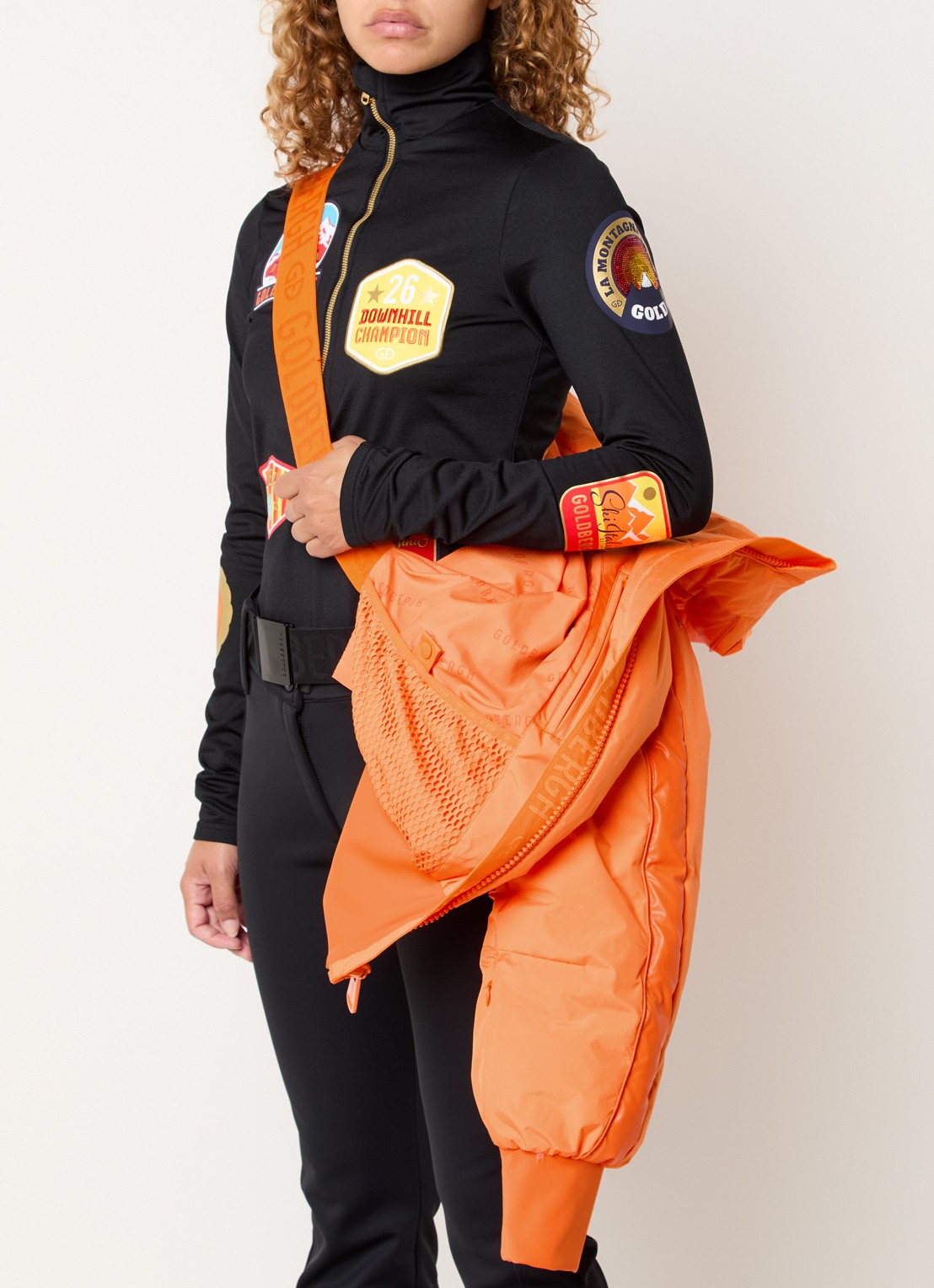 Goldbergh Volare ski-jas met capuchon en ritszakken - detail 6 orange