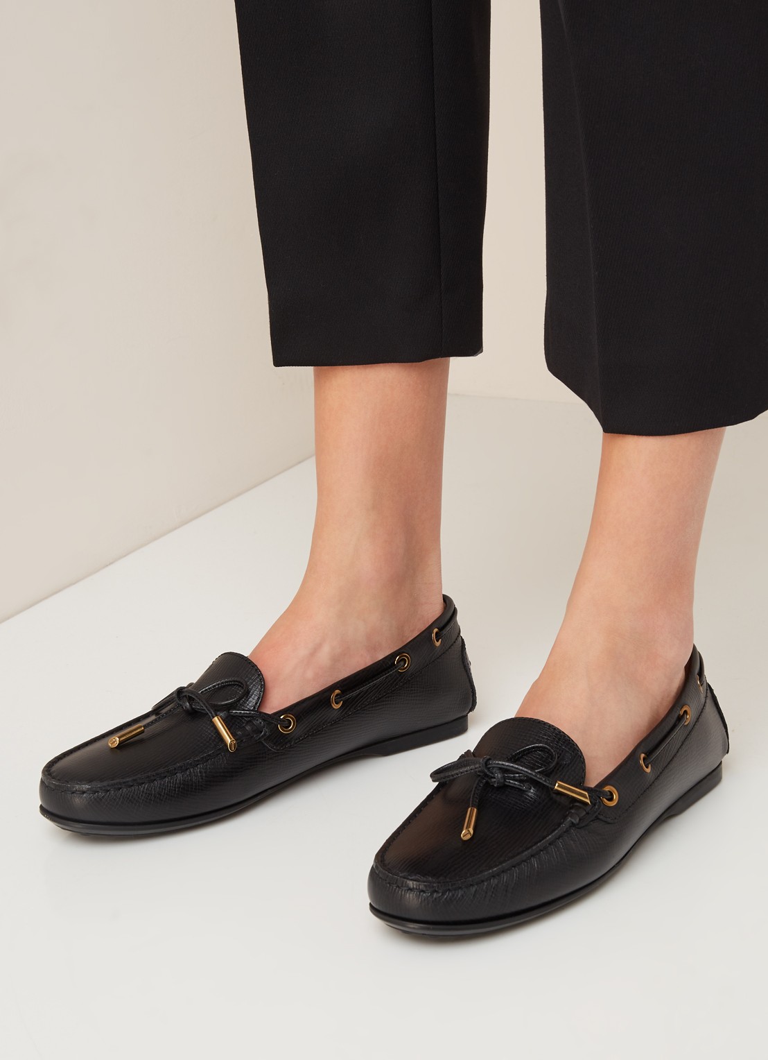 Gomma loafer van leer  - voorkant 2 zwart