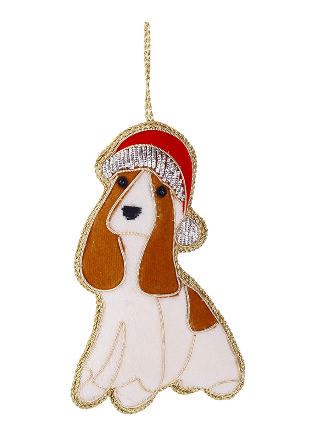 Goodwill Puppy kersthanger 13 cm - voorkant bruin