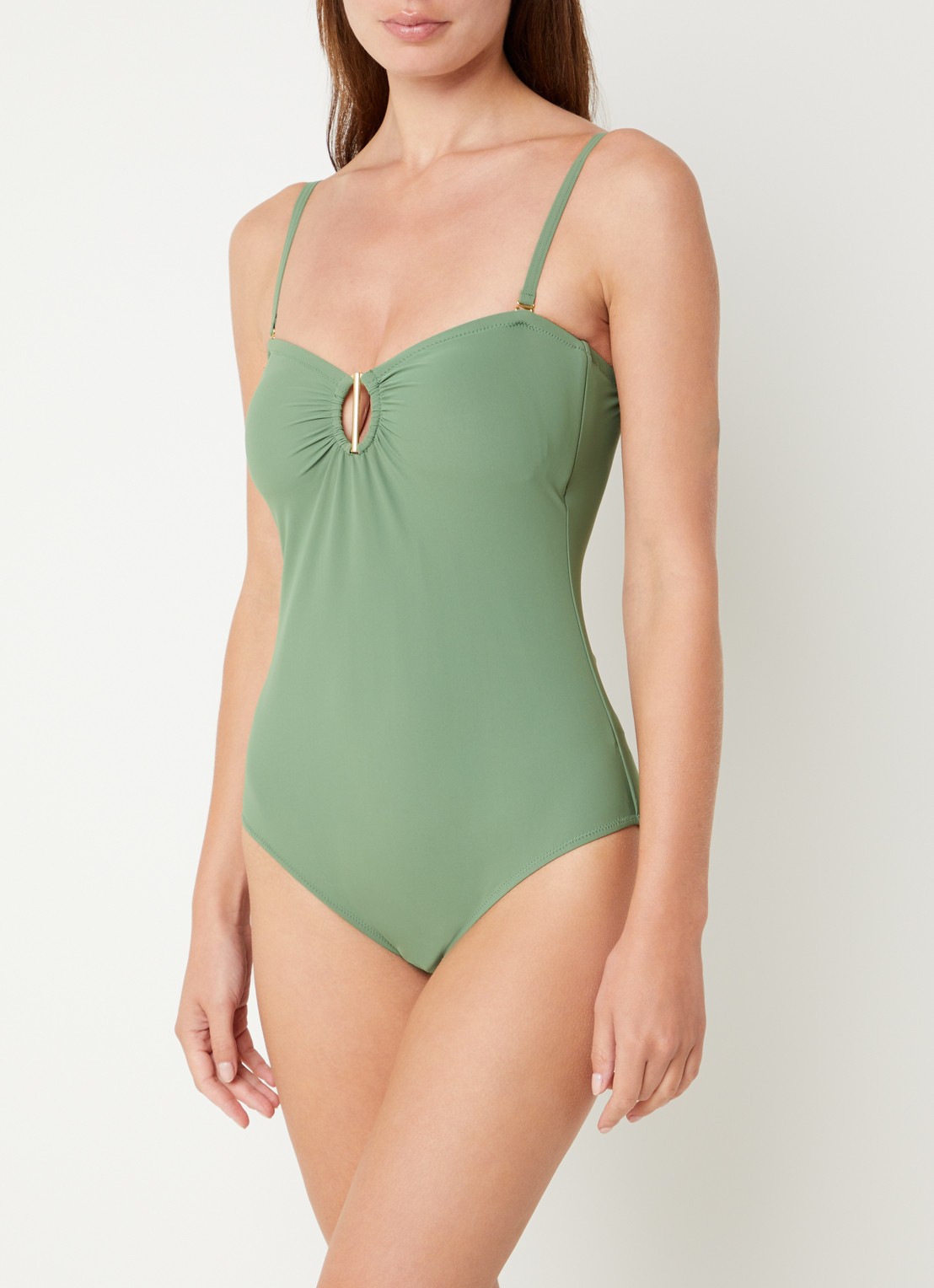 Gottex Corrigerend bandeau badpak met voorgevormde cups - voorkant 6 groen