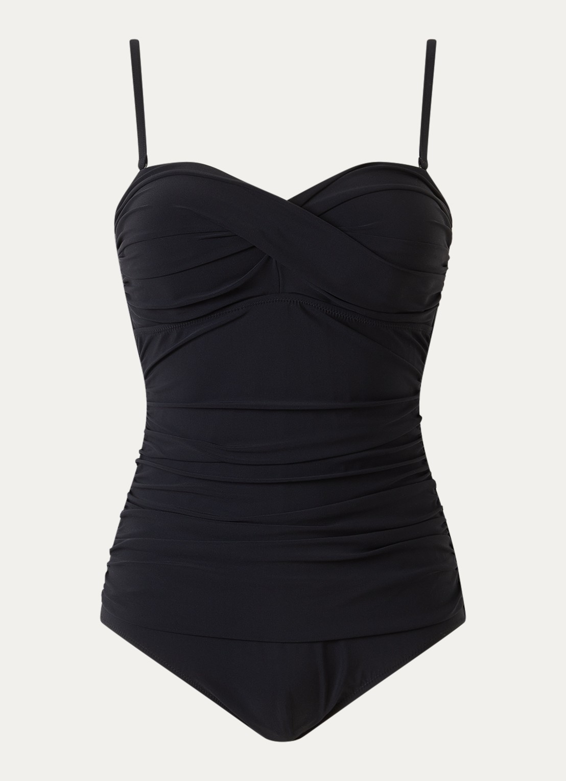 Gottex Corrigerend bandeau badpak met voorgevormde cups - voorkant 2 zwart