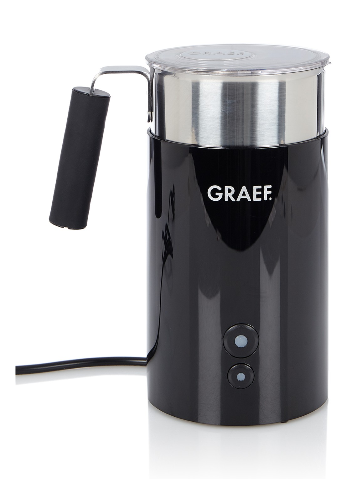 Graef Melkopschuimer MS702 400 ml - voorkant diepzwart