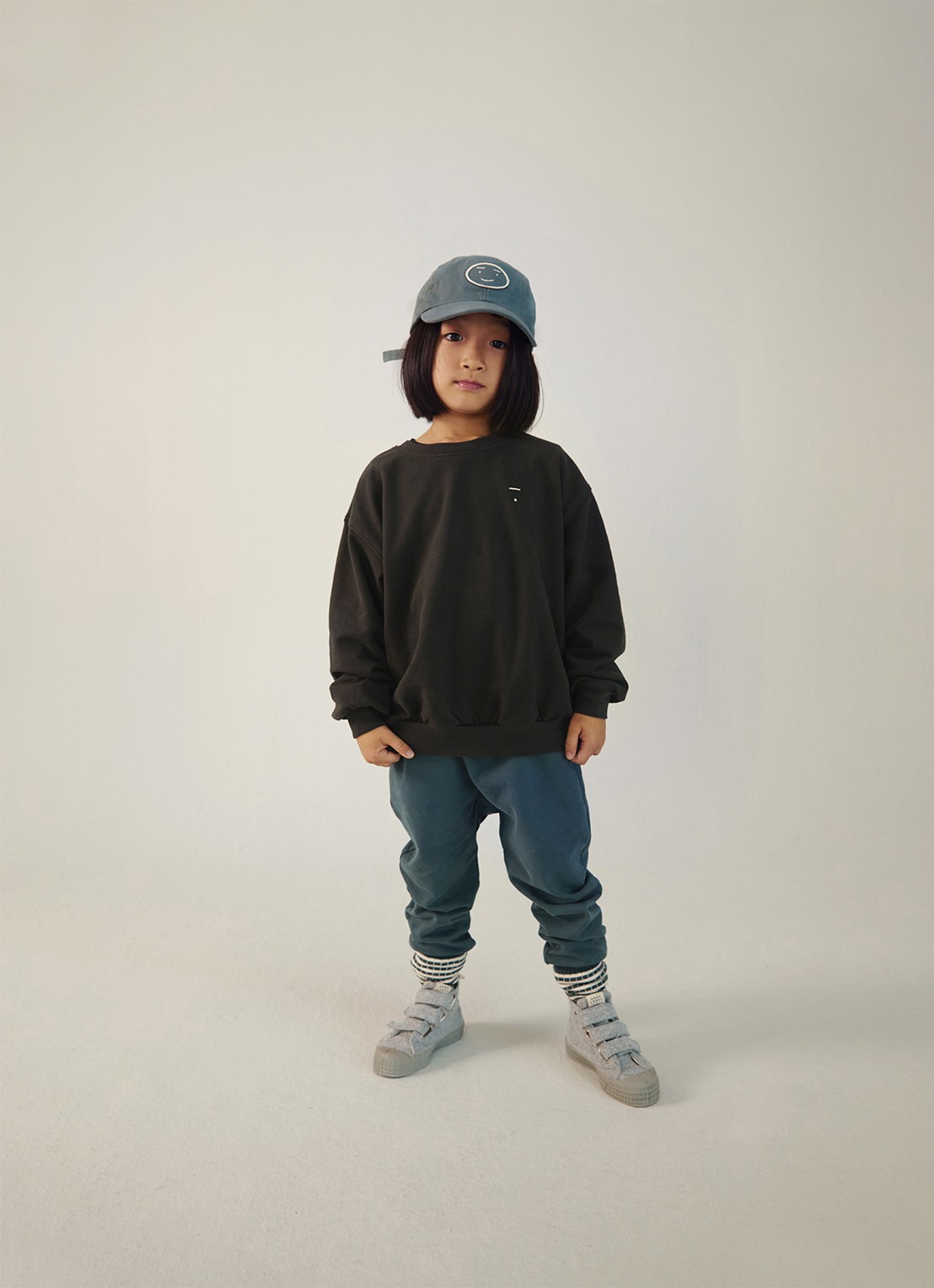 Gray Label Baseball pet met borduring - voorkant 2 blauwgrijs