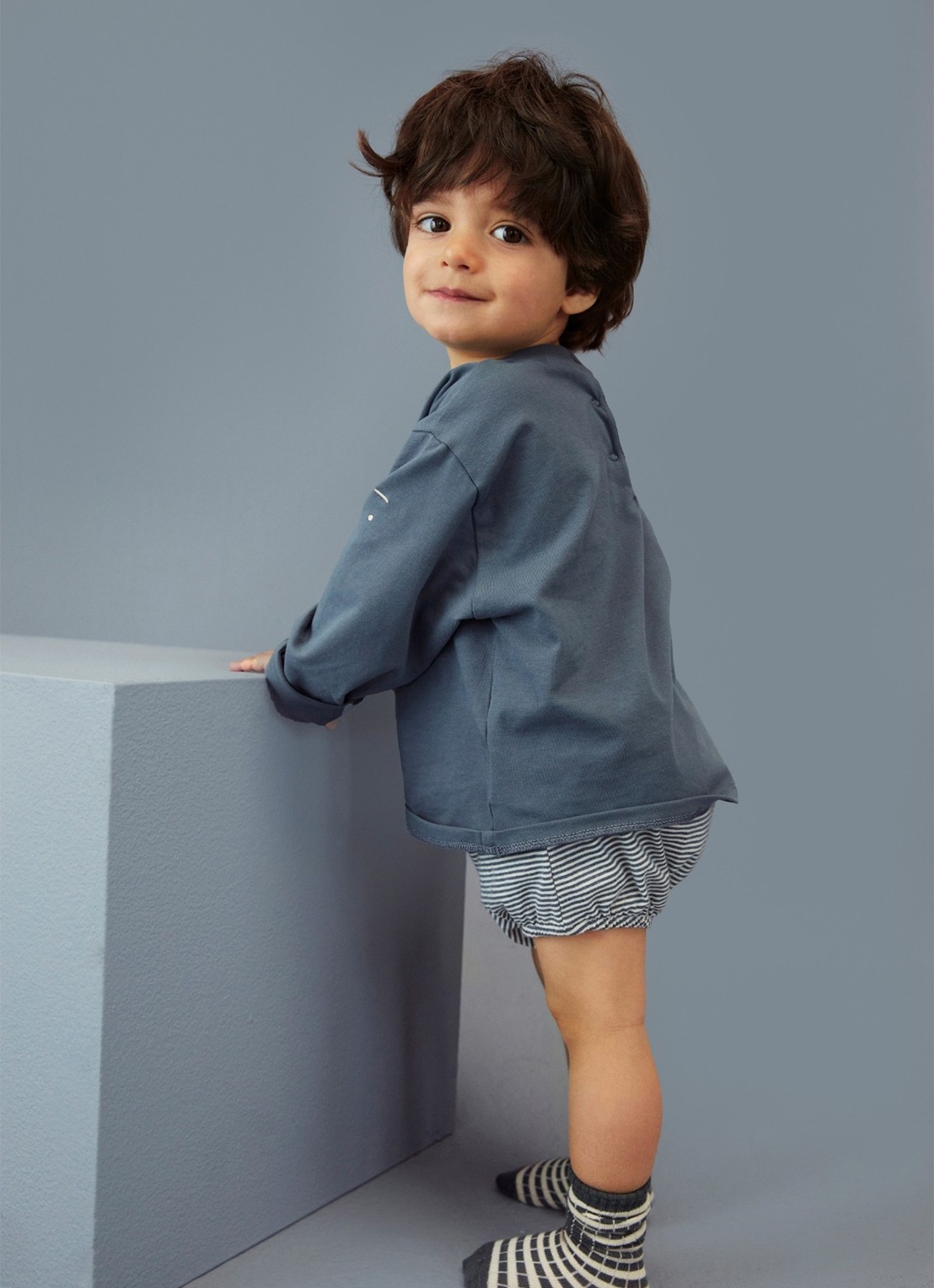 Gray Label Bloomer met streepprint - voorkant 3 donkerblauw