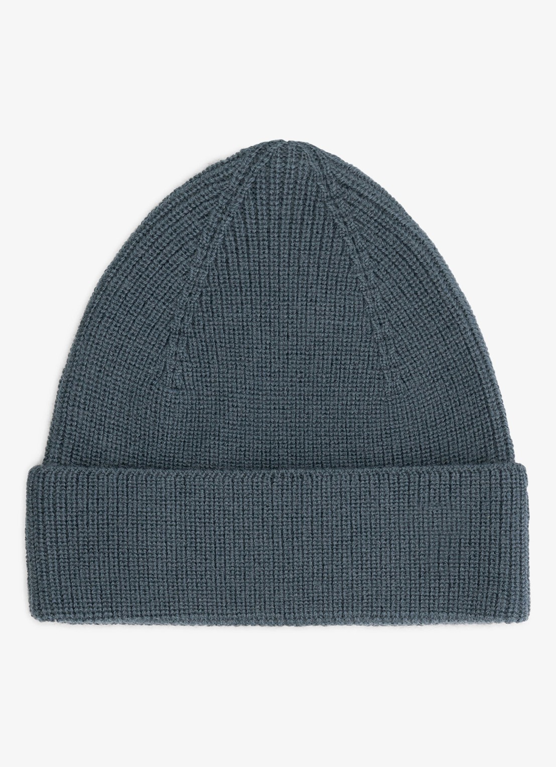 Gray Label Fijngebreide babymuts van merino wol - voorkant 2 blauwgrijs