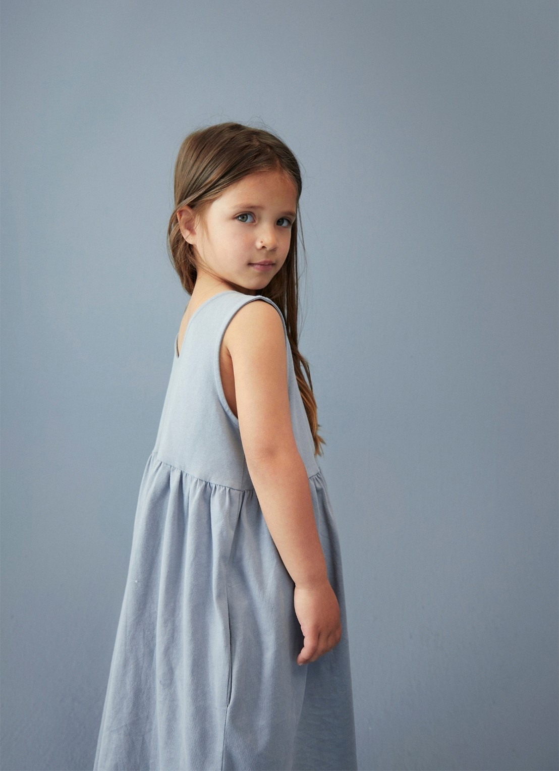 Gray Label Jurk met streepprint - detail 3 blauwgrijs