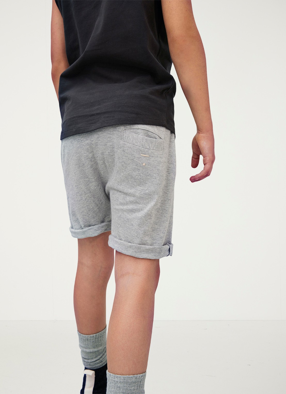 Gray Label Korte joggingbroek van  katoen  - voorkant 3 grijsmele
