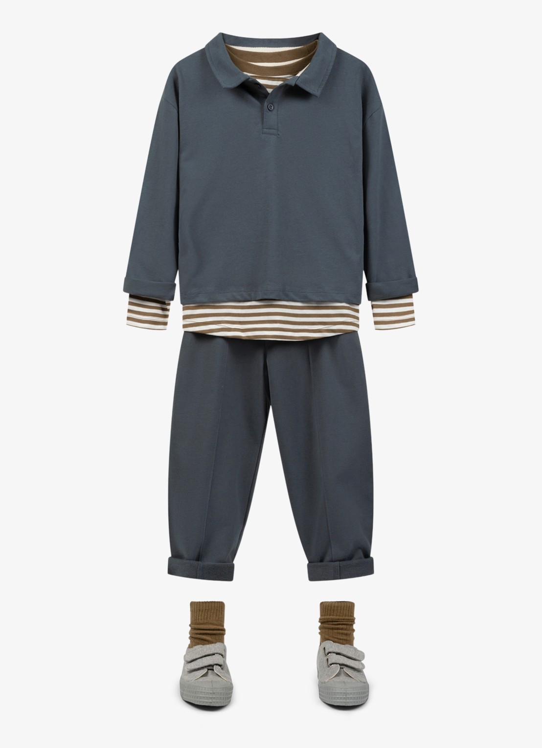 Gray Label Longsleeve met ronde hals - detail bruin