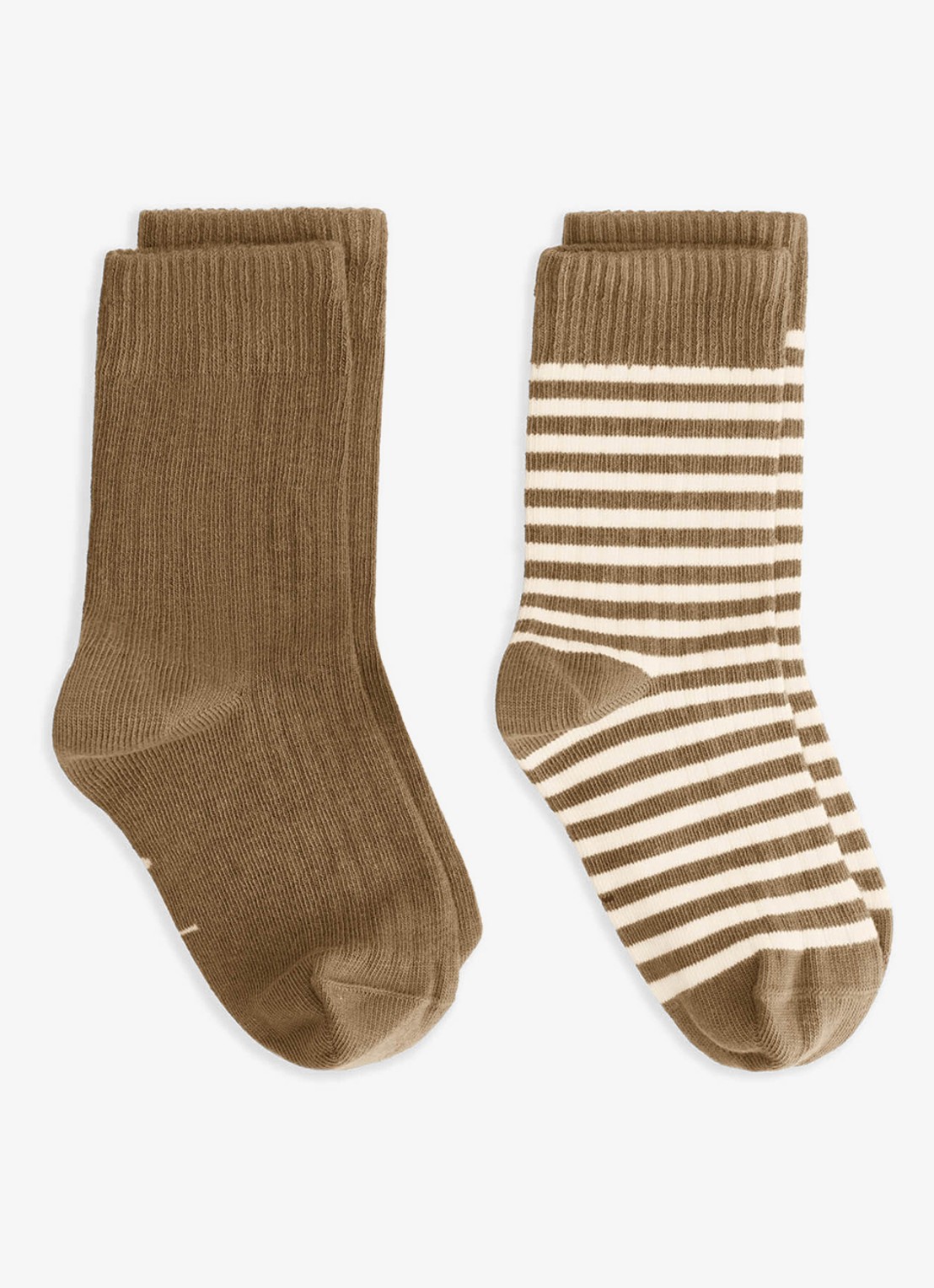 Gray Label Ribgebreide sokken in 2-pack - voorkant bruin