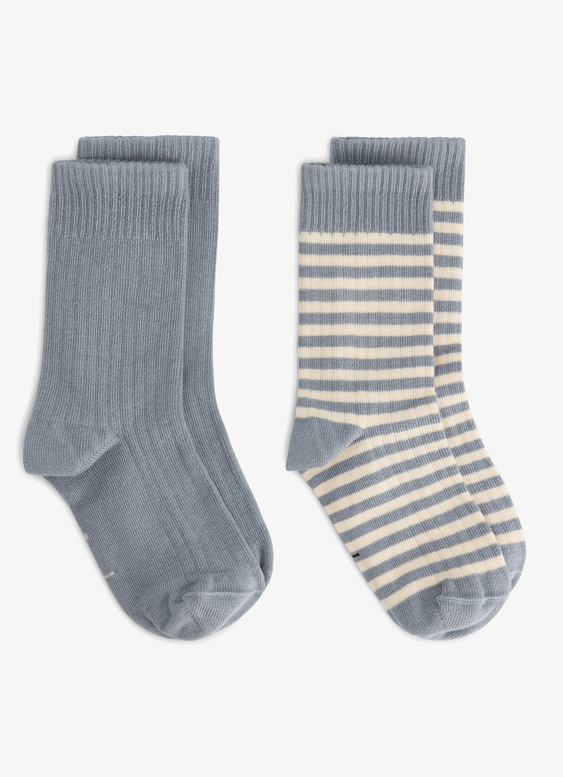 Gray Label Ribgebreide sokken in 2-pack - voorkant grijs