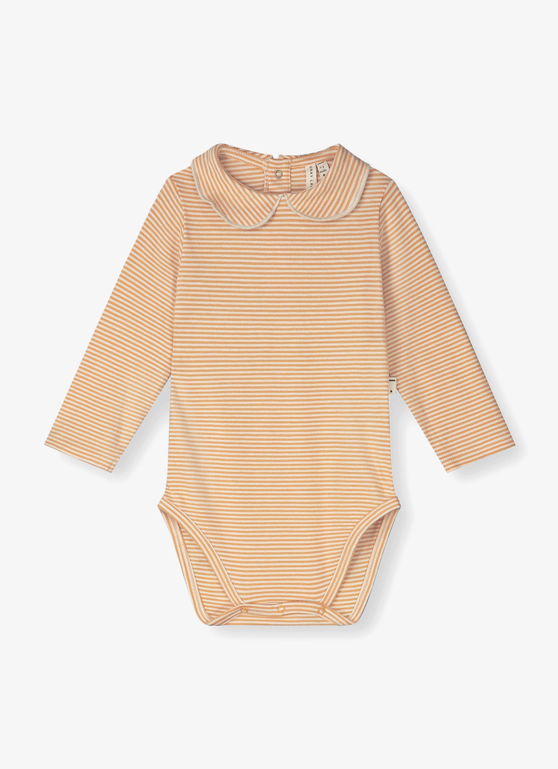 Gray Label Romper in katoenblend met streepprint - voorkant bruin