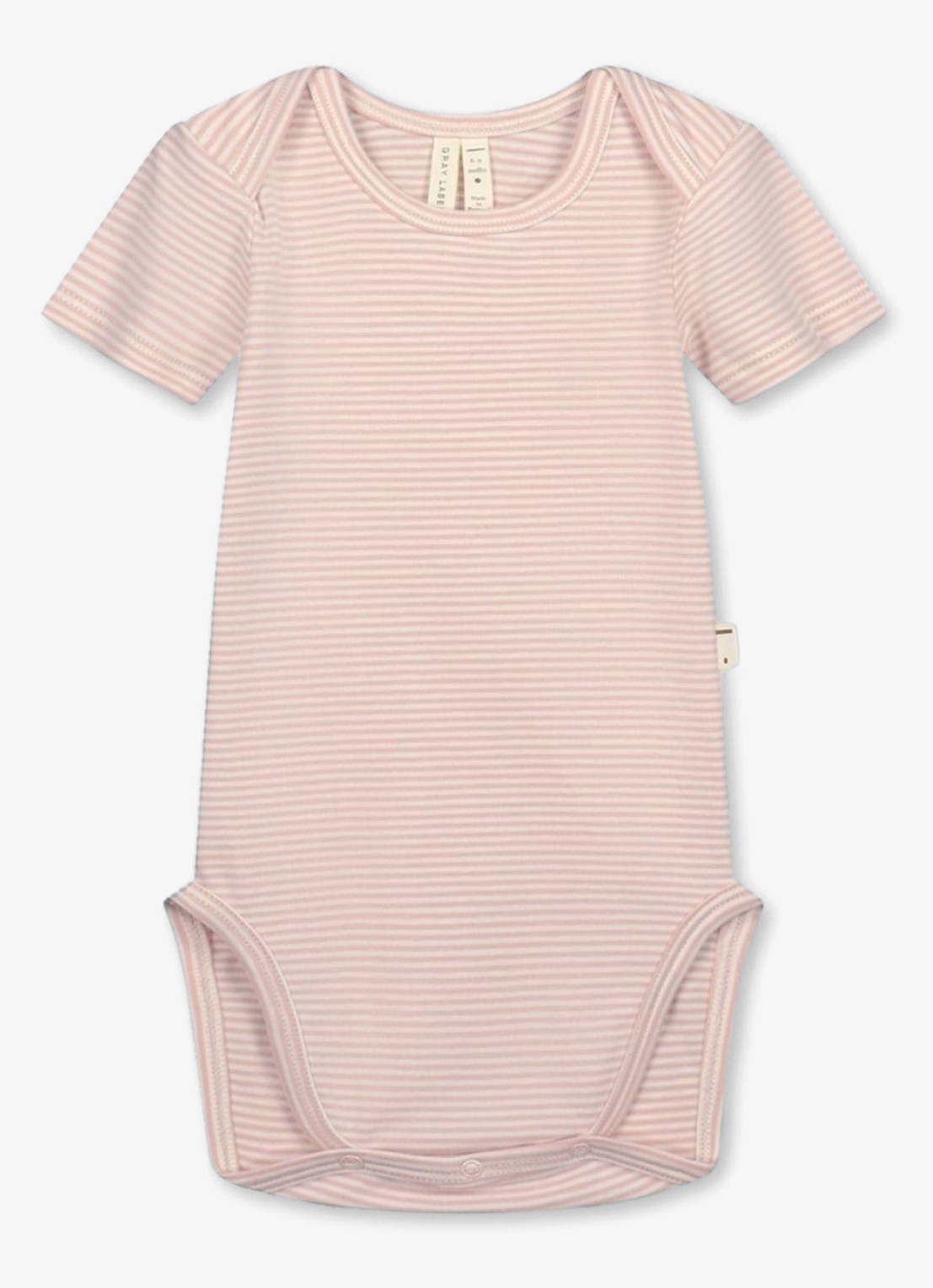 Gray Label Romper in katoenblend met streepprint - voorkant 2 roze