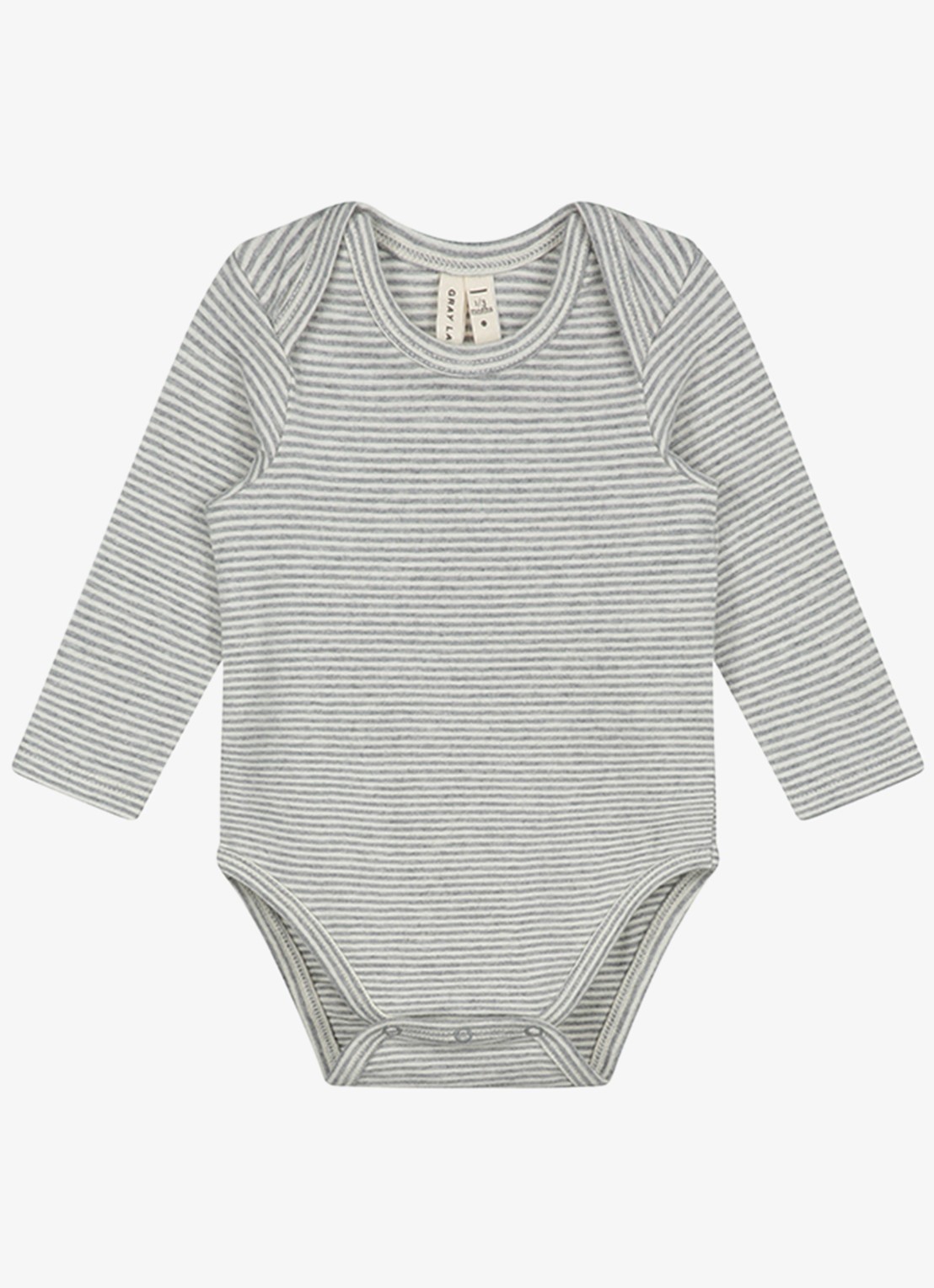 Gray Label Romper met streepprint - voorkant grijsmele