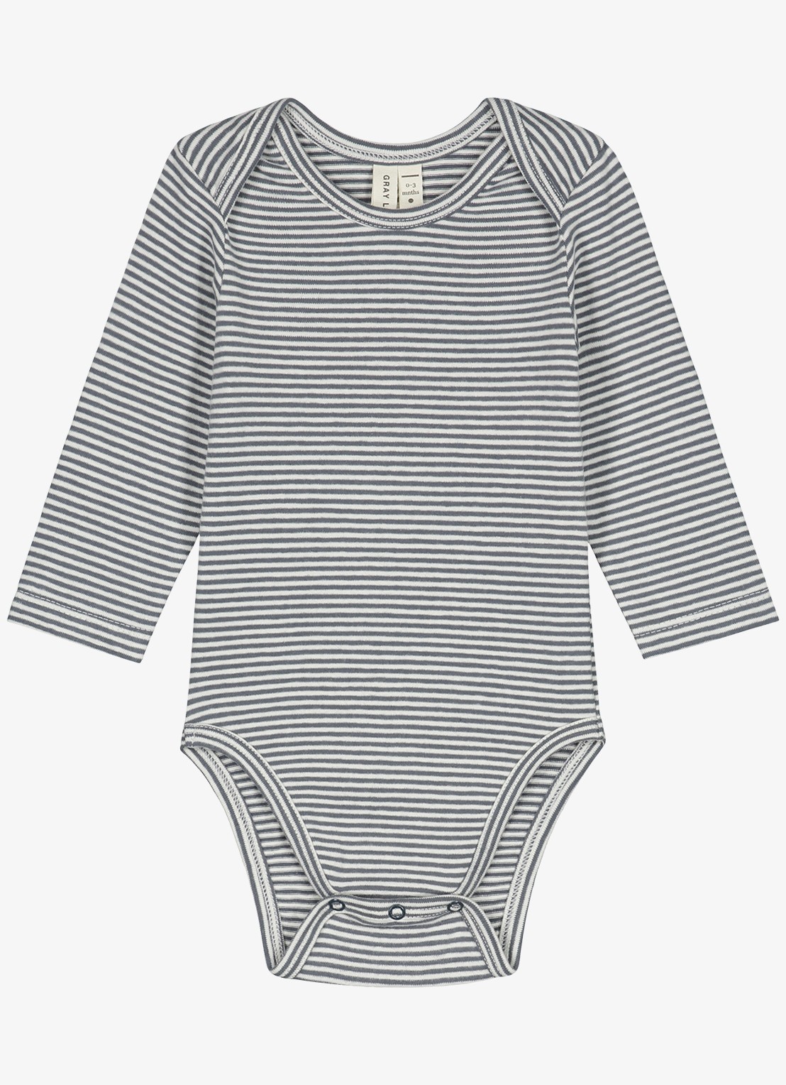 Gray Label Romper met streepprint - voorkant blauwgrijs