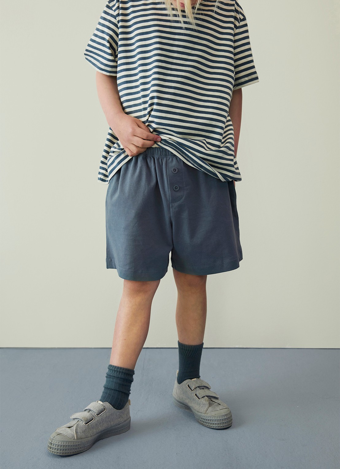 Gray Label Straight fit korte broek met steekzakken - voorkant 3 blauwgrijs