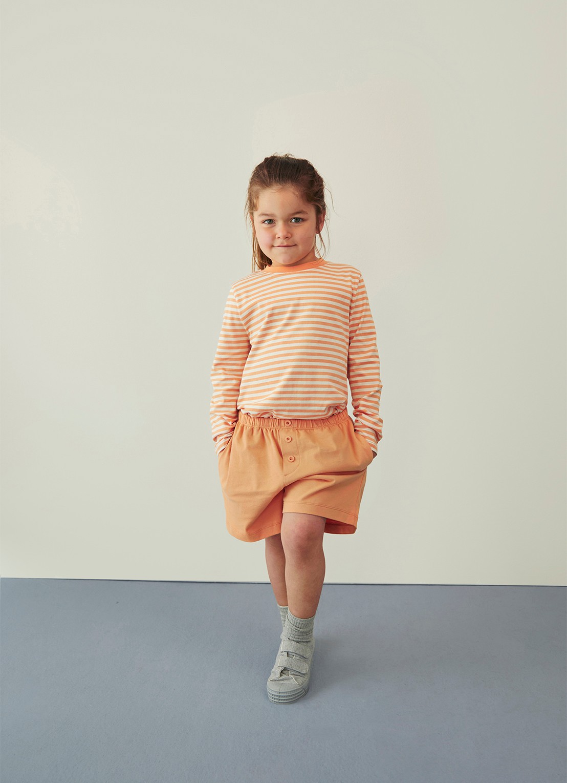 Gray Label Straight fit korte broek met steekzakken - voorkant 3 orange